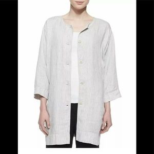 Eileen Fisher Renew Jacket slub linen Sz S GUC